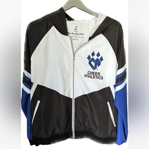 Rebel Cheer Athletics retro color block zip up hoodie. EUC.